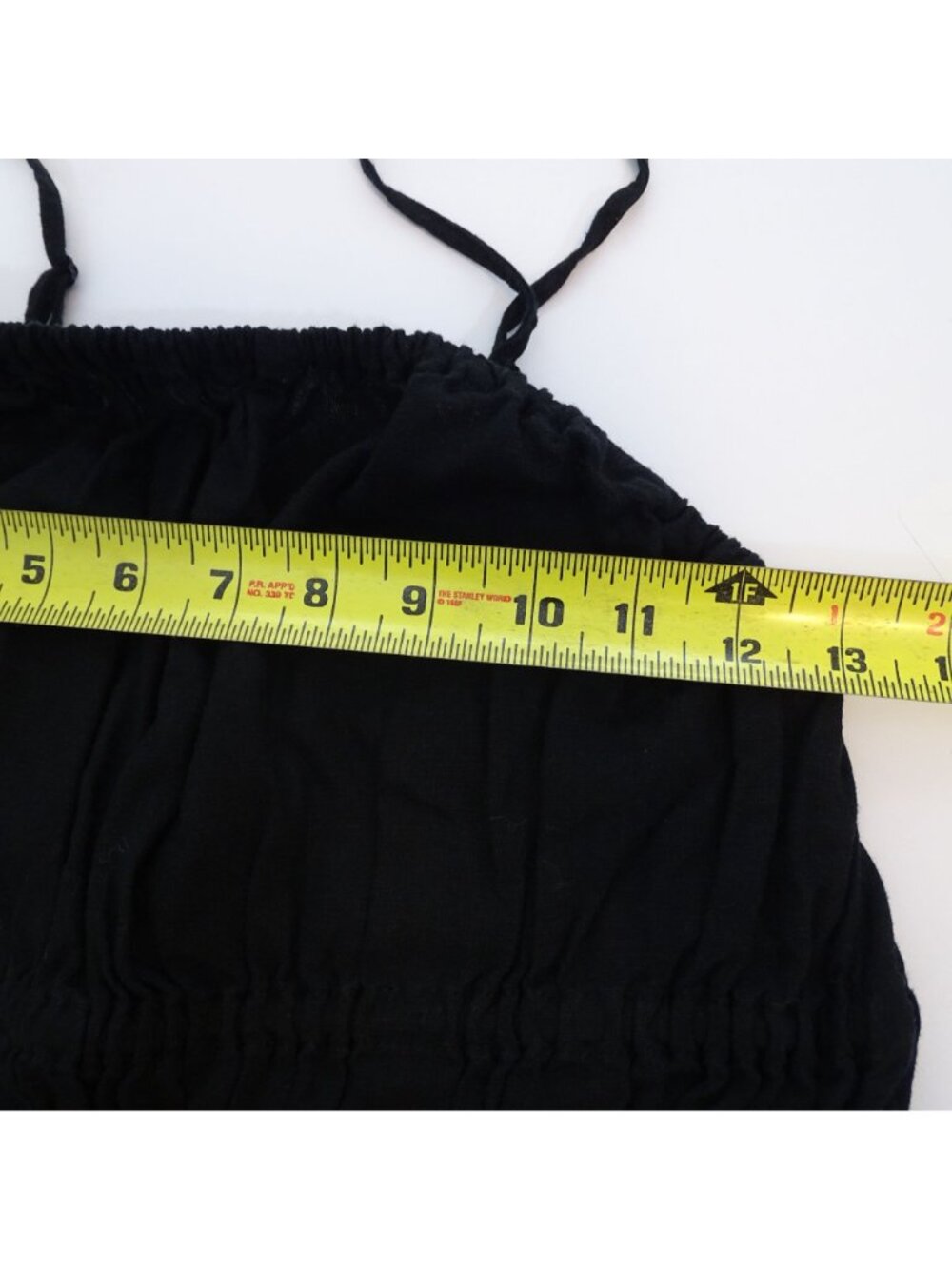 Old Navy Sleeveless Cropped Jumpsuit Empire Waist Size M Black Linen Wide Leg - Picture 10 of 13